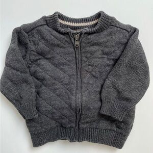 Zara Kids Gray Quilted Knit Jacket